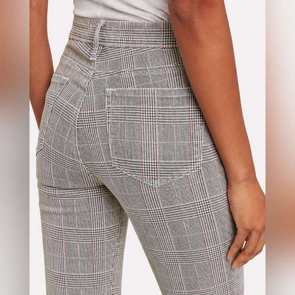 D5. FRAME LE CROPPED MINI BOOT PLAID JEANS - Picture 6 of 12